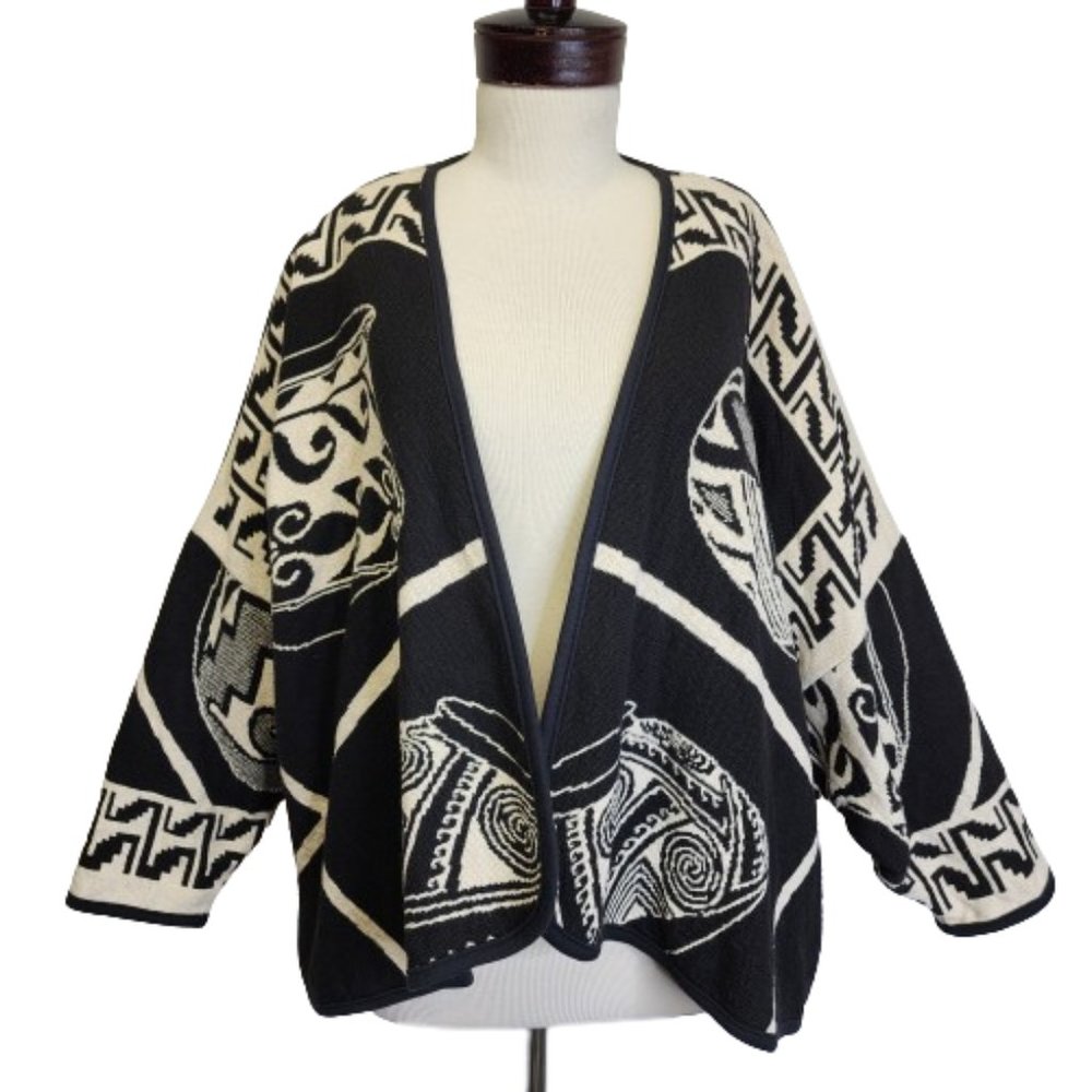 Kokopelli Oversized S Cotton Art To Wear Southwestern Pottery Tapestry Jacket